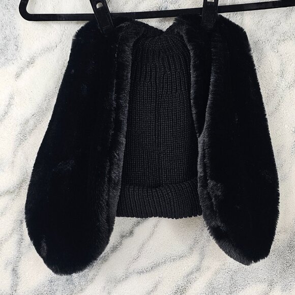 NEW Dolls Kill Logo Merch Black Oversized Furry Fuzzy Bunny  display picture 2